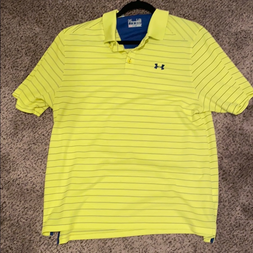 Under Armour Loose Heat Gear Yellow Polo